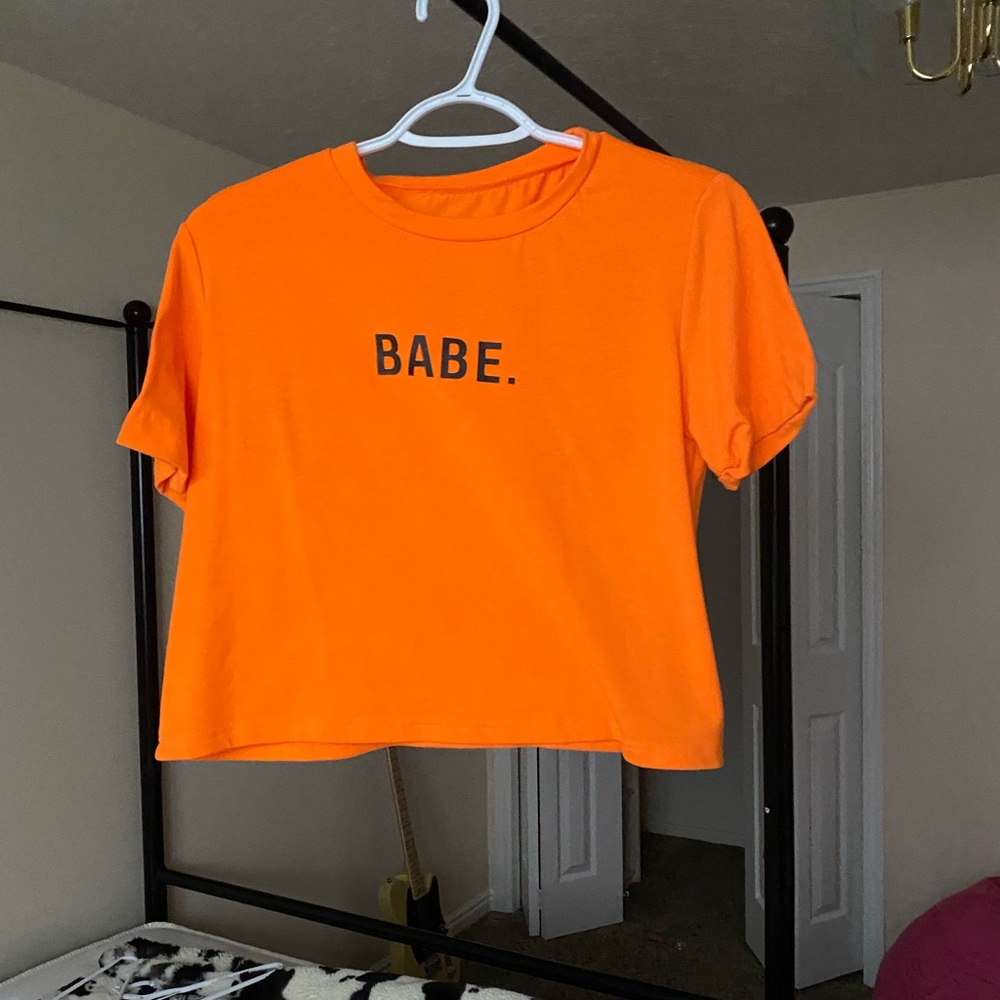 Bright orange babe t shirt:)